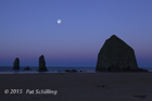 Moonset over Cannon beach