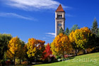 Clock Tower In Autumn 2